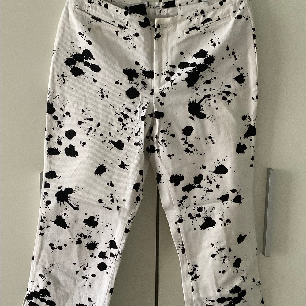 Sandro Paris Splatter Paint Cropped Pants